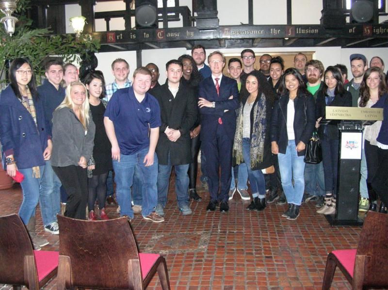 Students at the Latvian Embassy