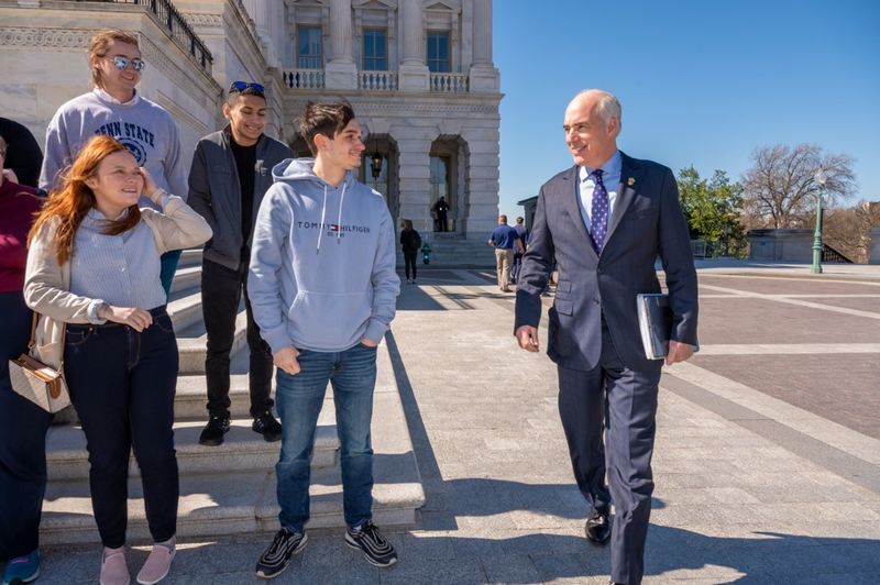 Senator Casey joins Penn State Behrend students outside U.S. Capitol