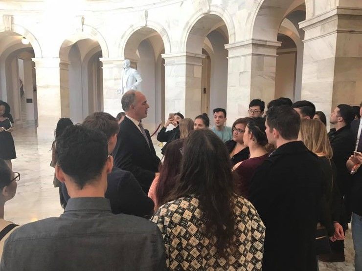 Students with Senator Casey at the Russell Senate Office Building