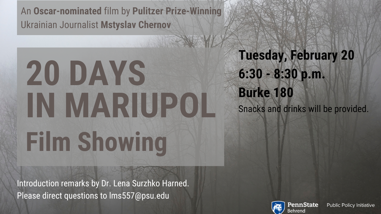 20 Days in Mariupol Film Showing (full description in caption)