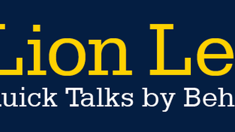 Illustration saying Lion Lessons: Quick Talks by Behrend Professors
