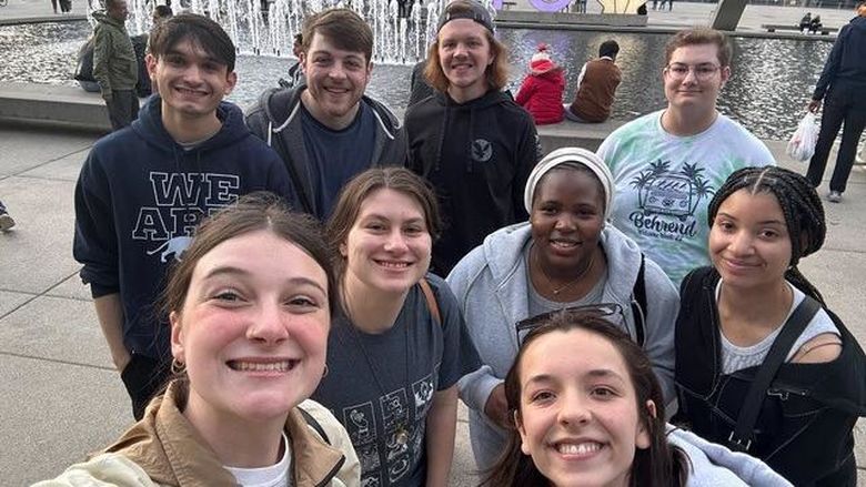 A group of Penn State students poses during an excursion in Toronto.