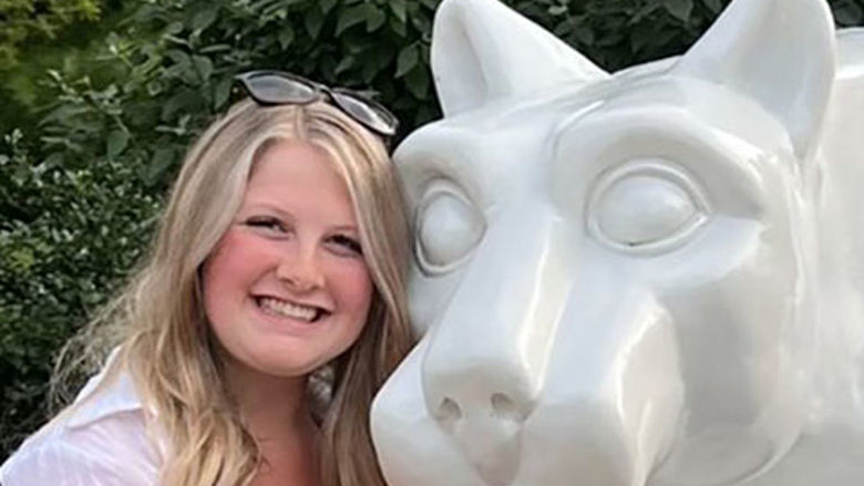 Skylar Lint with Behrend Lion