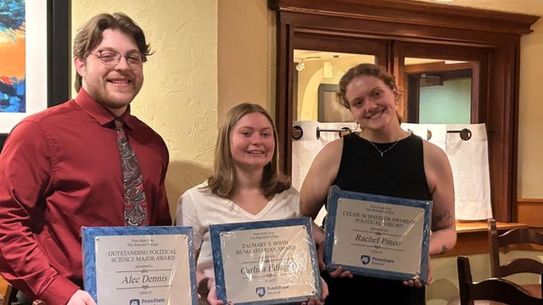 Alec Dennis received an award as Outstanding Political Science Major, 