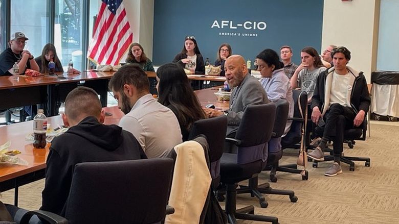 Students with Sam Epps of the AFL-CIO.