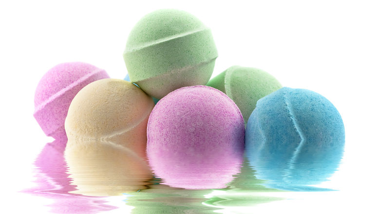 Image of bath bombs pictured.