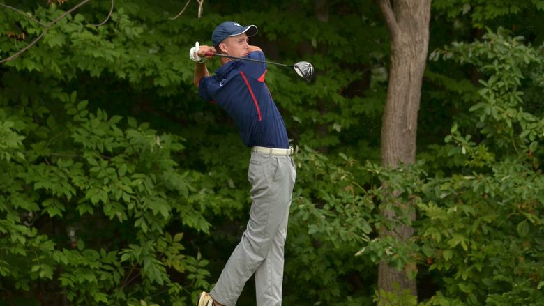 Penn State Behrend golfer Mark Peters hits the ball.