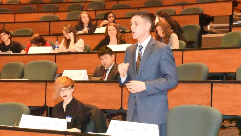 More than 65 students from five high schools attended the inaugural High School Model United Nations Conference last week at Penn State Behrend.