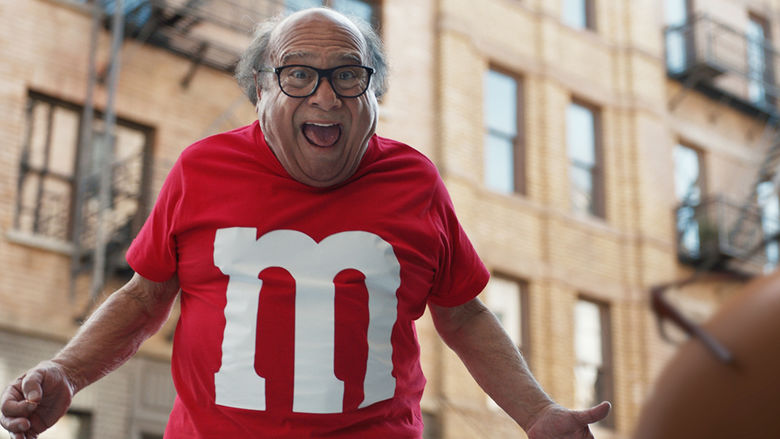 The actor Danny DeVito appears in a 2018 Super Bowl commercial
