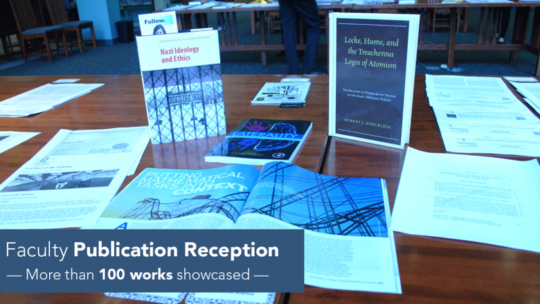 Reception features scholarly work of faculty members