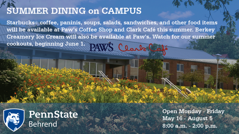 Summer Dining Hours for Paws and Clark Café
