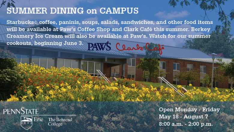 New Summer Dining Hours for Paws and Clark Café