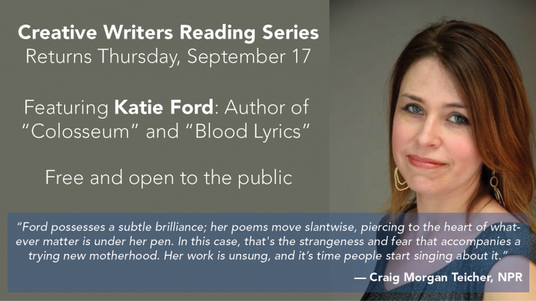 Creative Writers Reading Series begins September 17