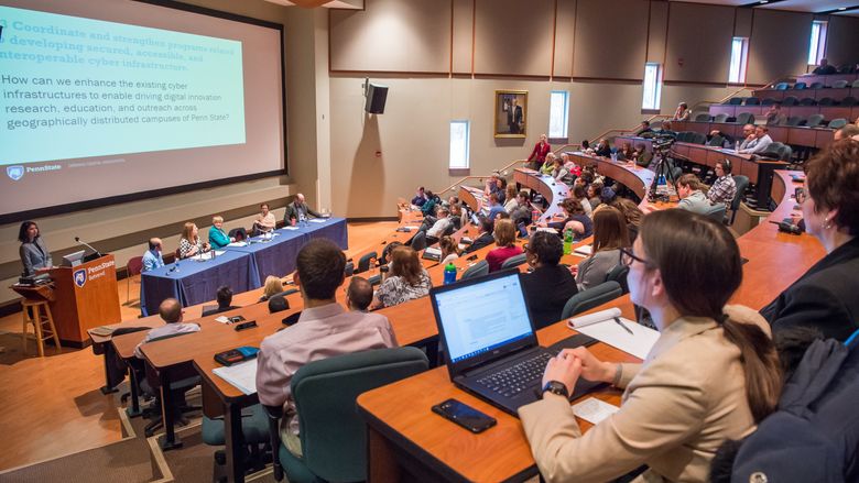 An overview image of the "Driving Digital Innovation" public forum held Thursday, March 30, at Penn State Behrend.