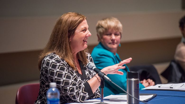 Jenni Evans, Professor of Meteorology and Director of the Institute of Cyber Science, pictured at the “Driving Digital Innovation” Strategic Planning Forum.