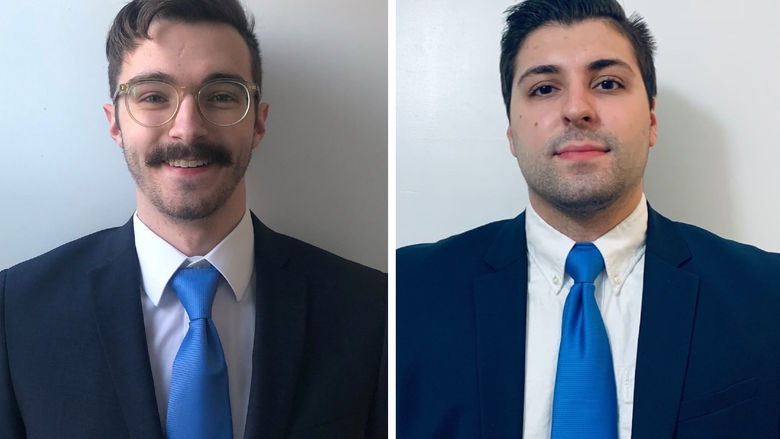 Portraits of Evan Briant and Michael Tejchman, who led the Intrieri Family Student-Managed Fund at Penn State Behrend in 2020-21.
