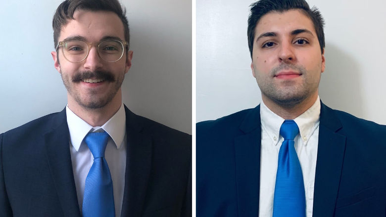 Portraits of Penn State Behrend graduates Evan Briant and Michael Tejchman, who led the Intrieri Family Student-Managed Fund