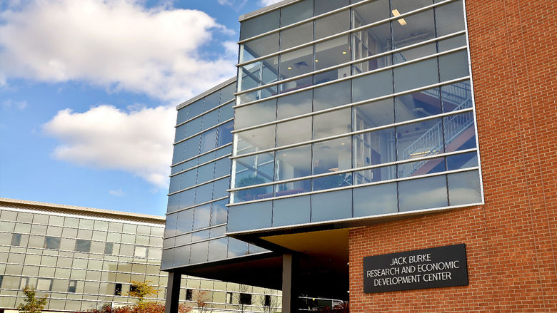 The exterior of Burke Center at Penn State Behrend.