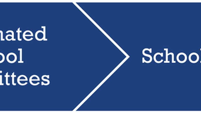 An arrow process diagram showing chain of travel for internal curriculum proposals (full description in caption)