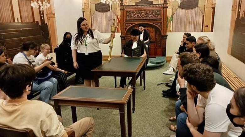 Demonstration of the ceremonial mace at Queen’s Park, the Ontario Legislative Assembly building