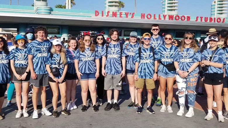 Penn State Behrend students enrolled in the Maymester course, ENGL 105/AMST 105: American Pop Culture and Folklife through the Disney Lens, had a unique educational experience at the home of Mickey himself, Walt Disney World Resort in Orlando, Florida.