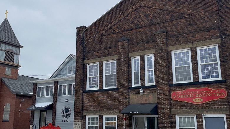 The exterior of the Eagle's Nest School of Academic Distinction in Erie