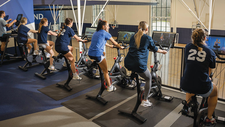 students exercising in Erie Hall