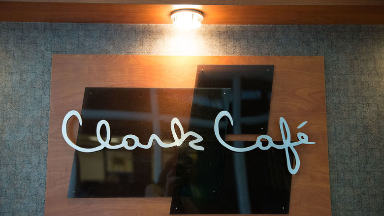 Clark Cafe sign pictured.
