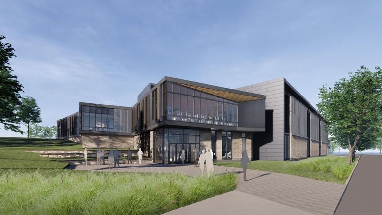 An artist's rendering of the new Erie Hall at Penn State Behrend.