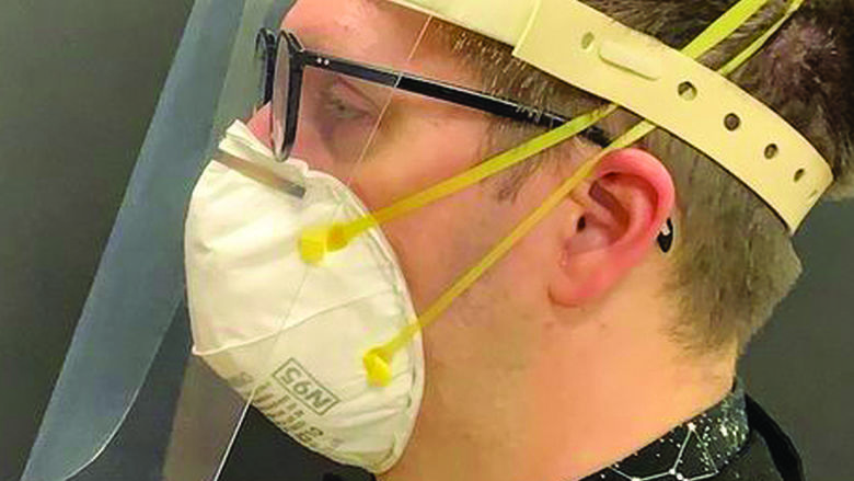 Behrend researcher designs COVID-19 face shields, teams up with partners to mass-produce and ship them to health-care workers.