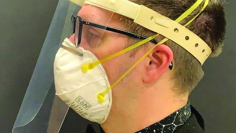 Behrend researcher Jason Williams designed COVID-19 face shields, teamed up with partners to mass-produce and ship them to health-care workers