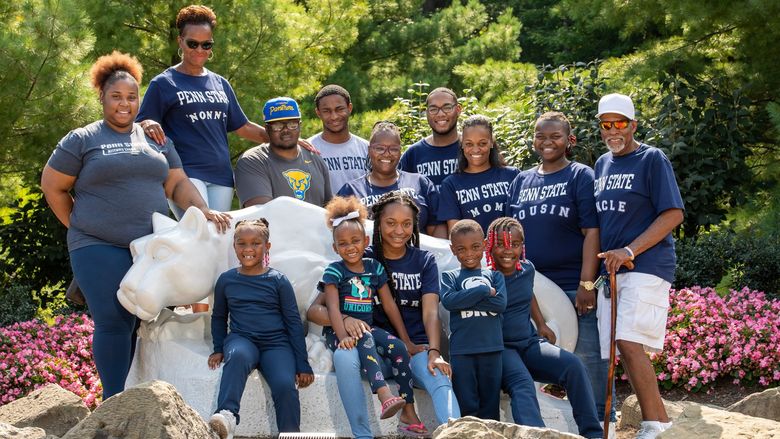Family at Behrend Lion Shrine