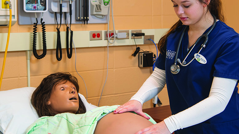 The SIM Center features high-fidelity mannequins that are programmed to simulate real-life situations such as obstetrical/neonatal simulations.