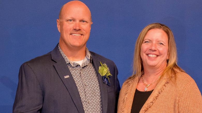 A portrait of Joe and Cheryll Snyder at Penn State Behrend.