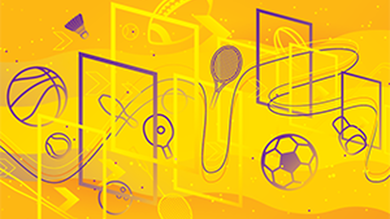 Illustration of sports equipment