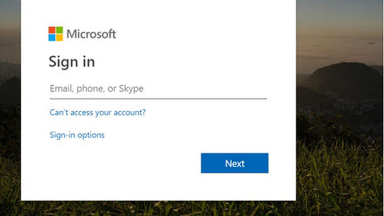 Global Protect - Microsoft Sign In Screen for entering email address