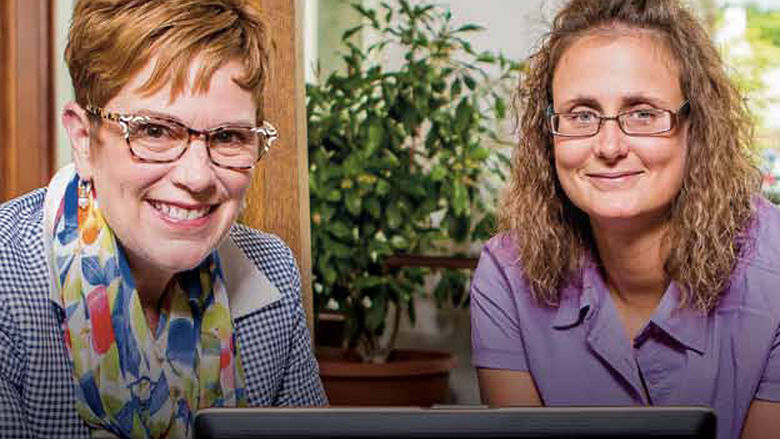 Dr. Mary Beth Pinto, left, and Yvonne Folmar ‘07