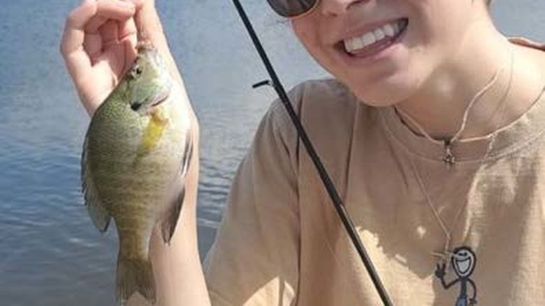 Olivia Hodgson Environmental Science major fishing