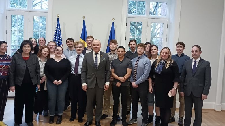 Meeting with Andrei Muraru, Ambassador of Romania to the United States, at the ambassador’s home on Embassy Row