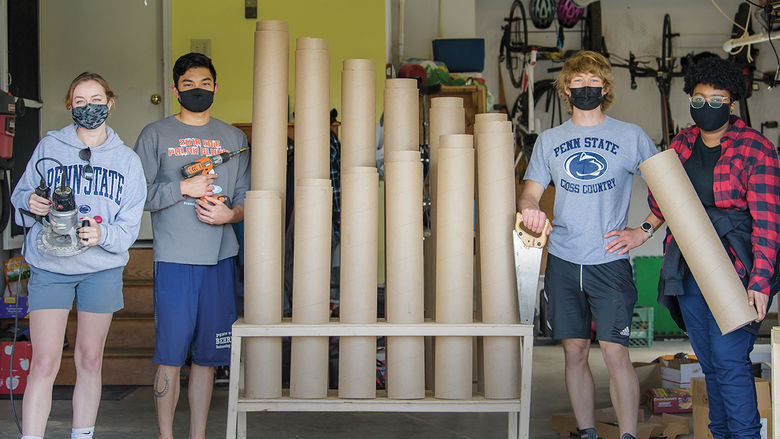 Senior engineering students turn cardboard tubes into musical instrument