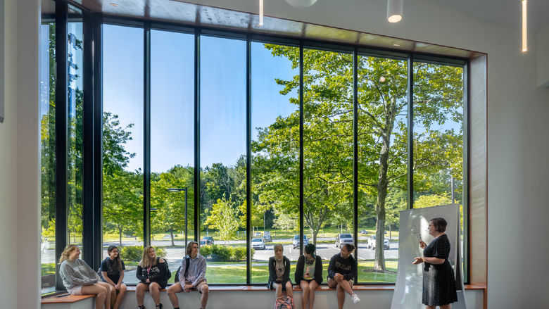 An interior view of the multipurpose room in the new Federal House at Penn State Behrend.