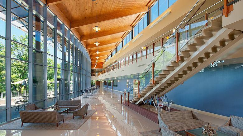 Atrium of the Regional Learning Alliance in Cranberry Woods