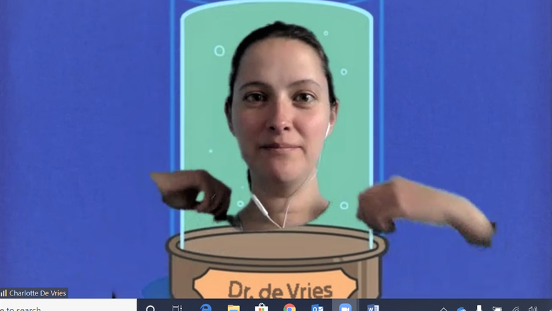 Charlotte de Vries and her "Futurama" Zoom background | Penn State Behrend