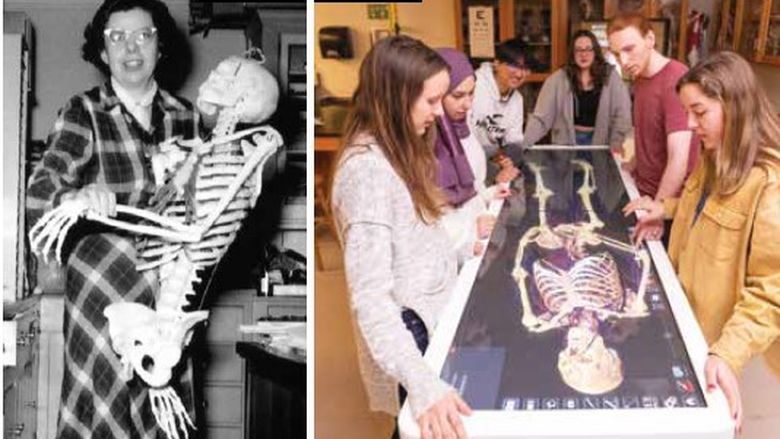 Then and now view of the Behrend science department. 