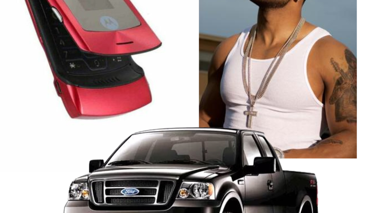 Photo of cell phone, truck and Flo Rida