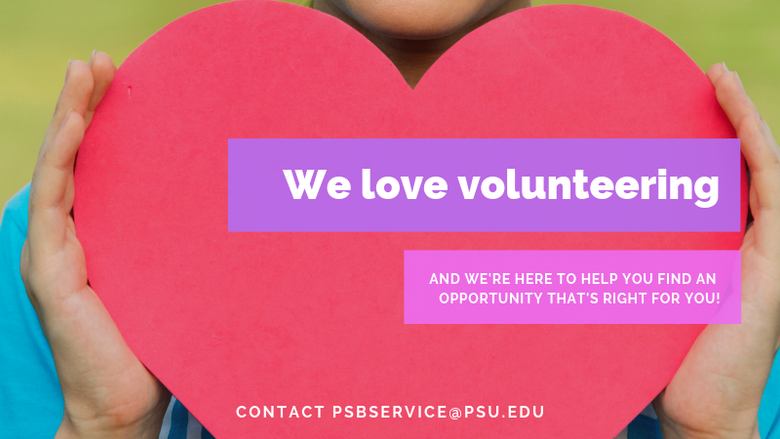 We Love Volunteering Graphic