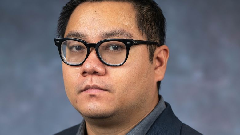 A portrait of Xiaoshi Zhang, assistant professor of plastics engineering technology at Penn State Behrend