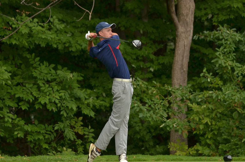 Penn State Behrend golfer Mark Peters hits the ball.