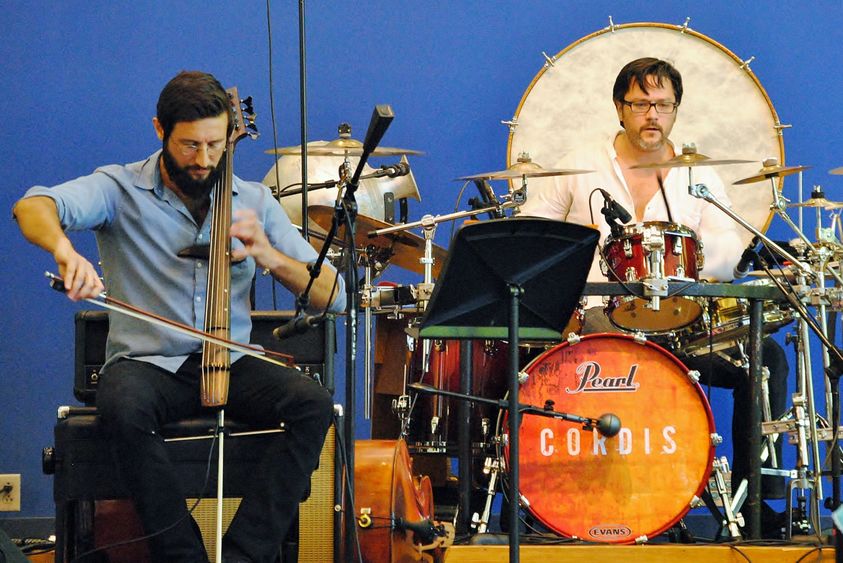 A bassist and drummer perform at Music at Noon: The Logan Series at Penn State Behrend