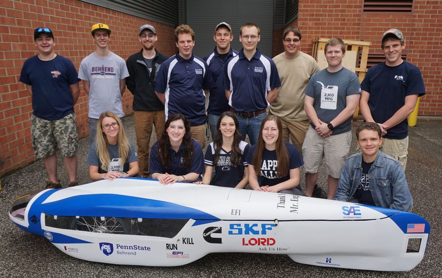 Behrend’s SAE Club's 2017 vehicle, pictured, traveled 2,418 miles on one gallon of gas.